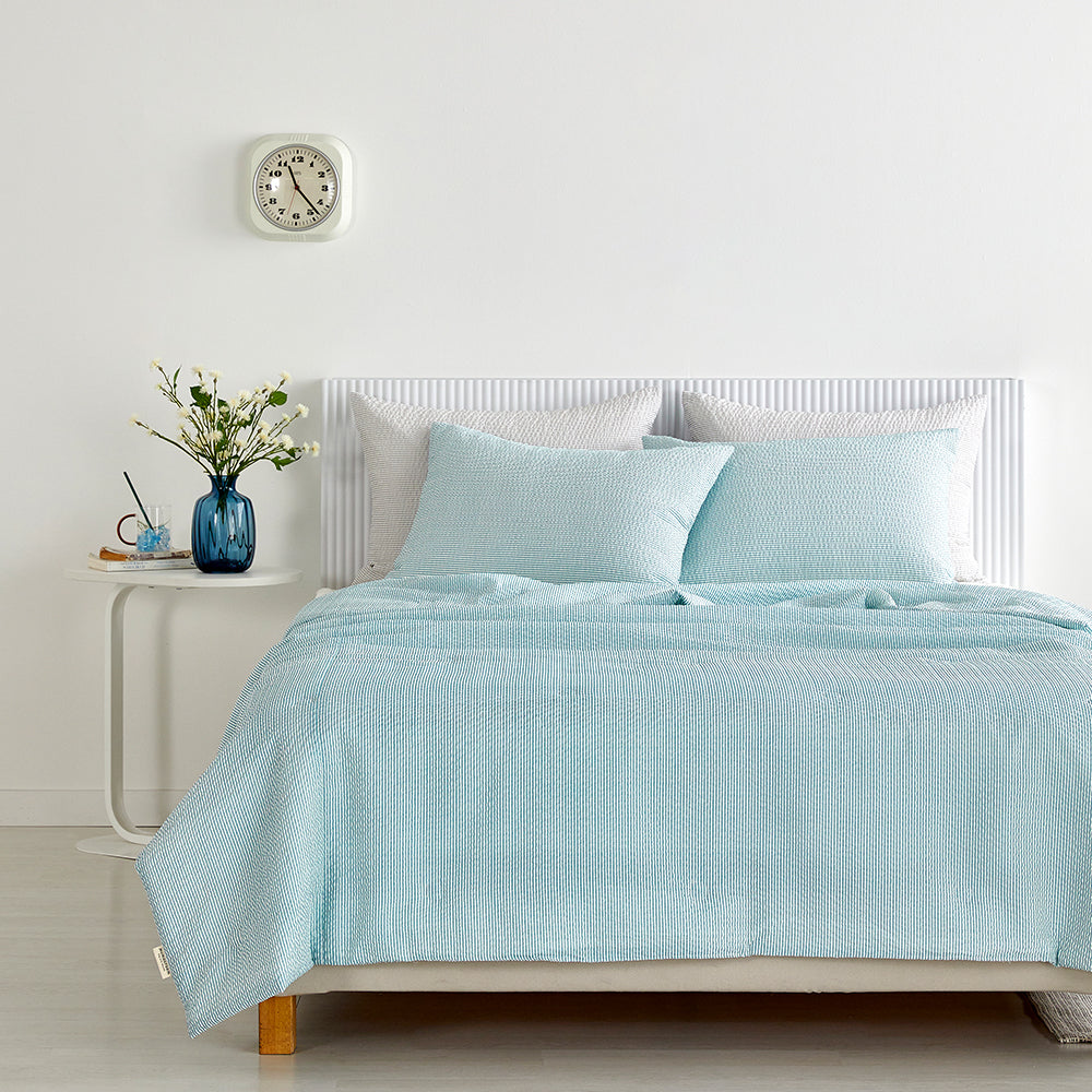 Cool Cool Bamboo Seersucker Comforter Set - Cool Green