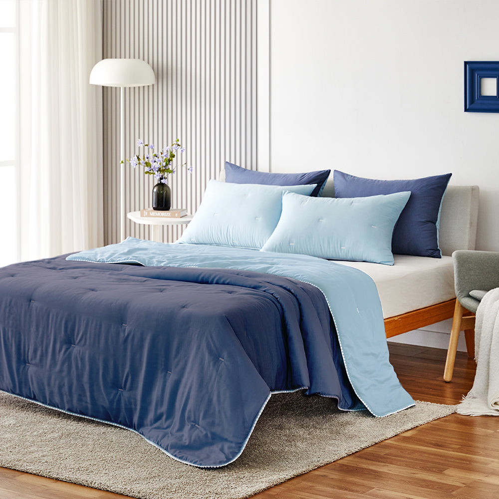 Milky Tencel™ Modal Comforter Set - Blue/Navy