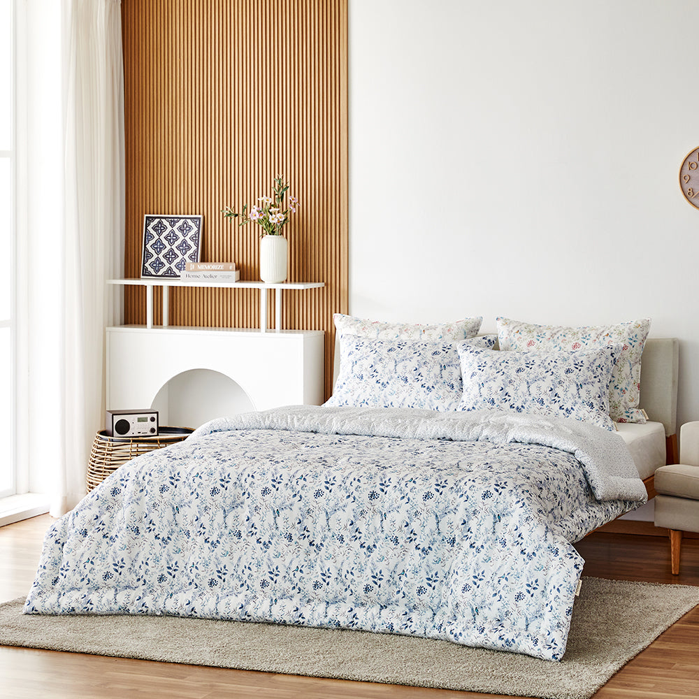 MOC Sally Flower Comforter Set(Winter) - Blue