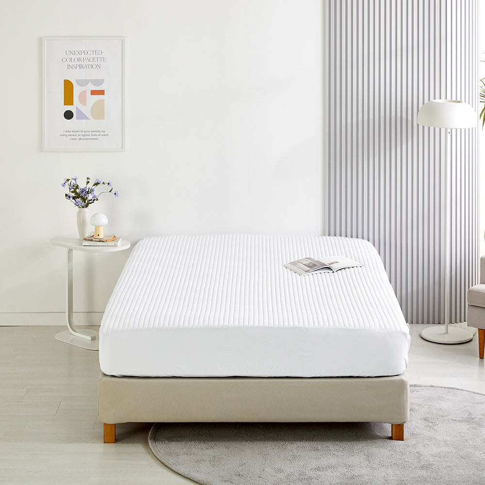 Percale High-Dense Pure Cotton Quilted Mattress Topper Pad