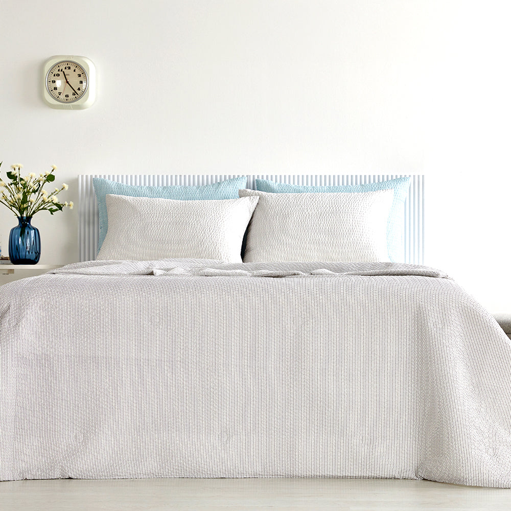 Cool Cool Bamboo Seersucker Comforter Set - Cool Grey