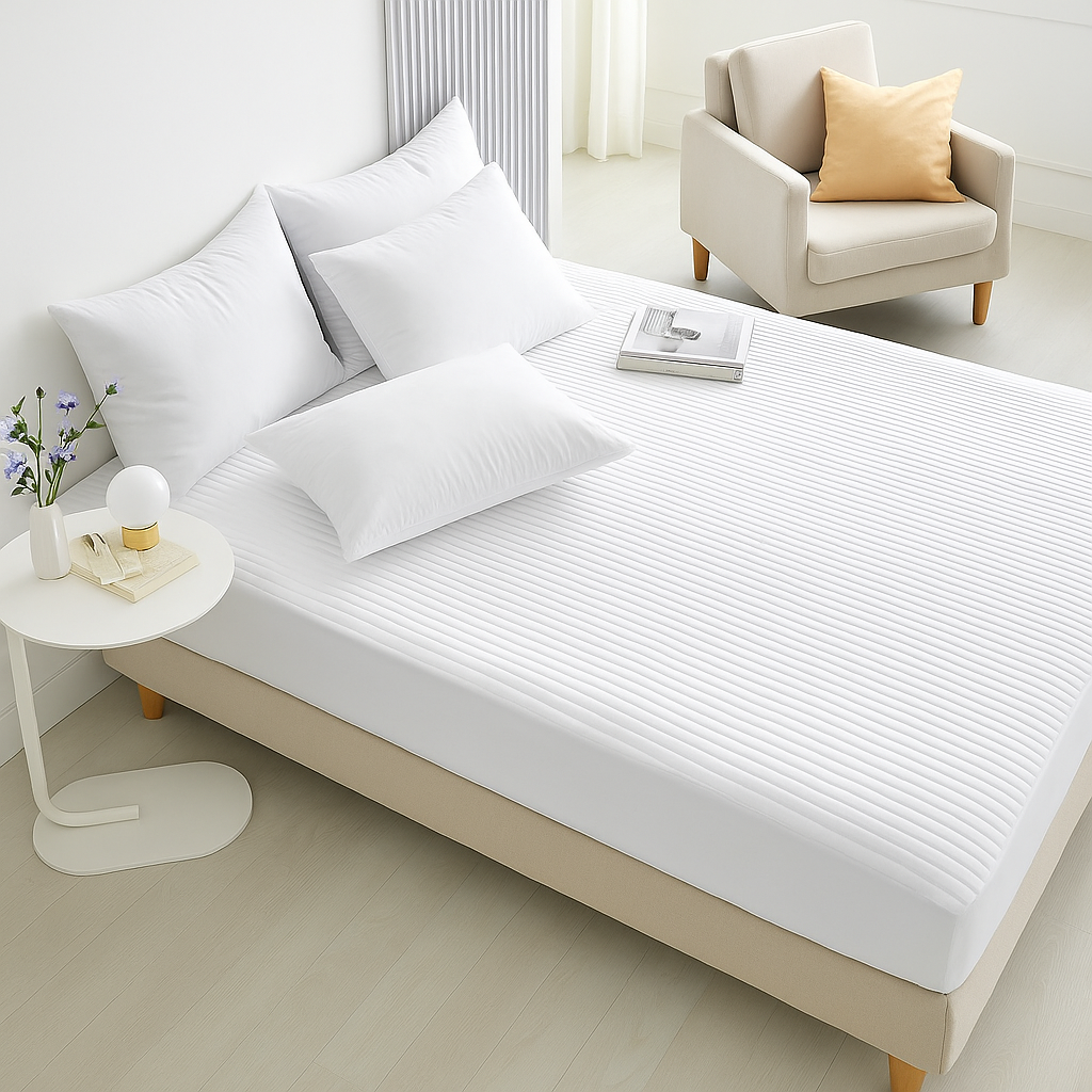 Percale High-Dense Pure Cotton Quilted Mattress Topper Pad