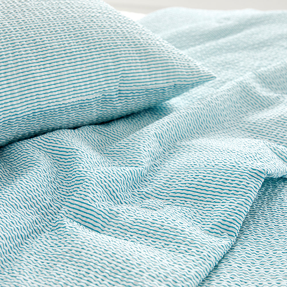 Cool Cool Bamboo Seersucker Comforter Set - Cool Green