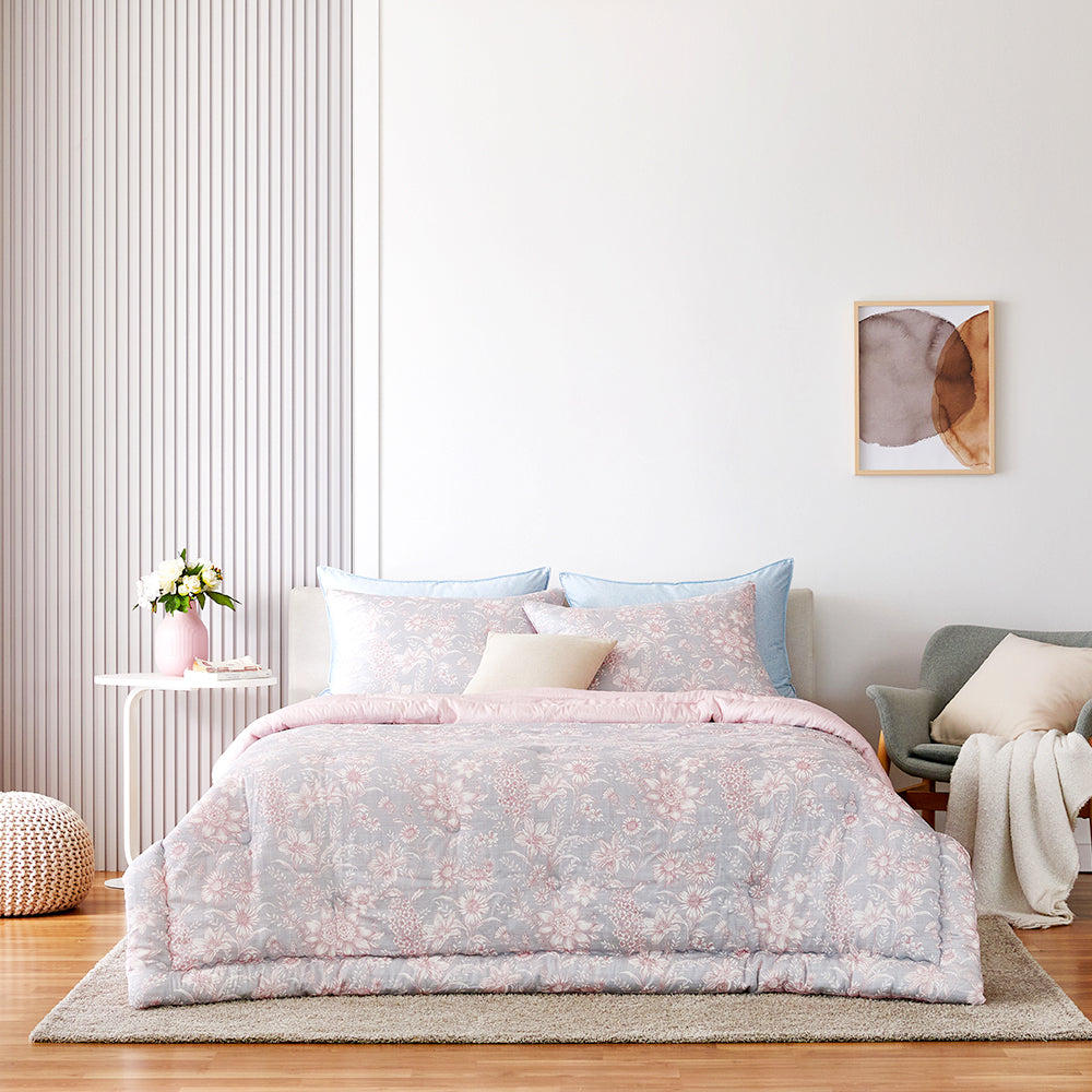 Abigail Hanji Modal Flower Comforter Set(All-Season) - Pink