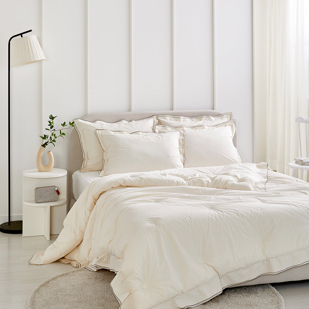 Rosee Ruffle Percale Cotton Comforter Set