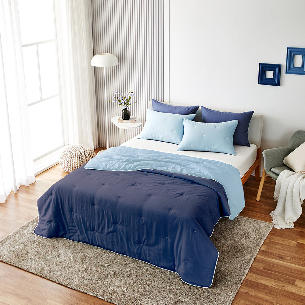 Milky Tencel™ Modal Comforter Set - Blue/Navy