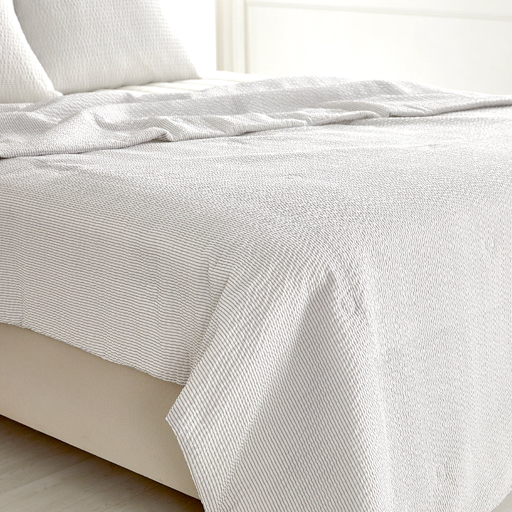 Cool Cool Bamboo Seersucker Comforter Set - Cool Grey