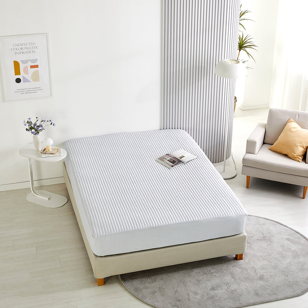 Percale High-Dense Pure Cotton Quilted Mattress Topper Pad