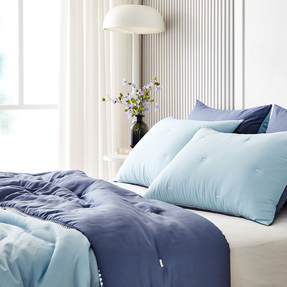 Milky Tencel™ Modal Comforter Set - Blue/Navy