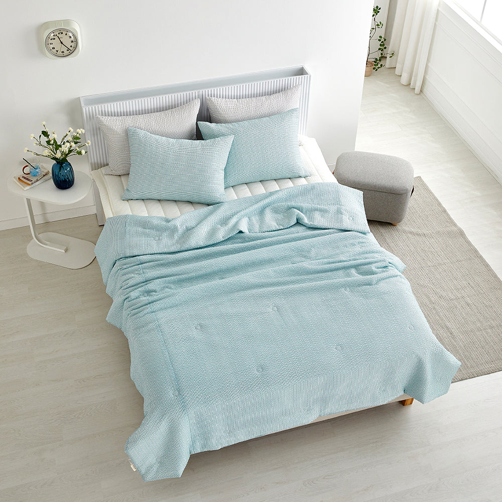 Cool Cool Bamboo Seersucker Comforter Set - Cool Green