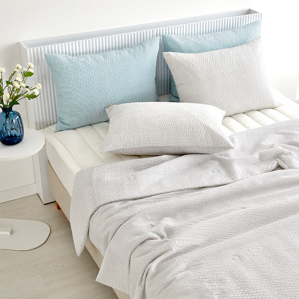 Cool Cool Bamboo Seersucker Comforter Set - Cool Grey