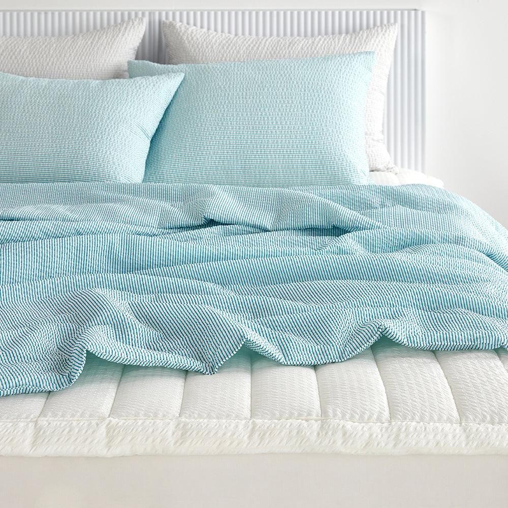 Cool Cool Bamboo Seersucker Comforter Set - Cool Green