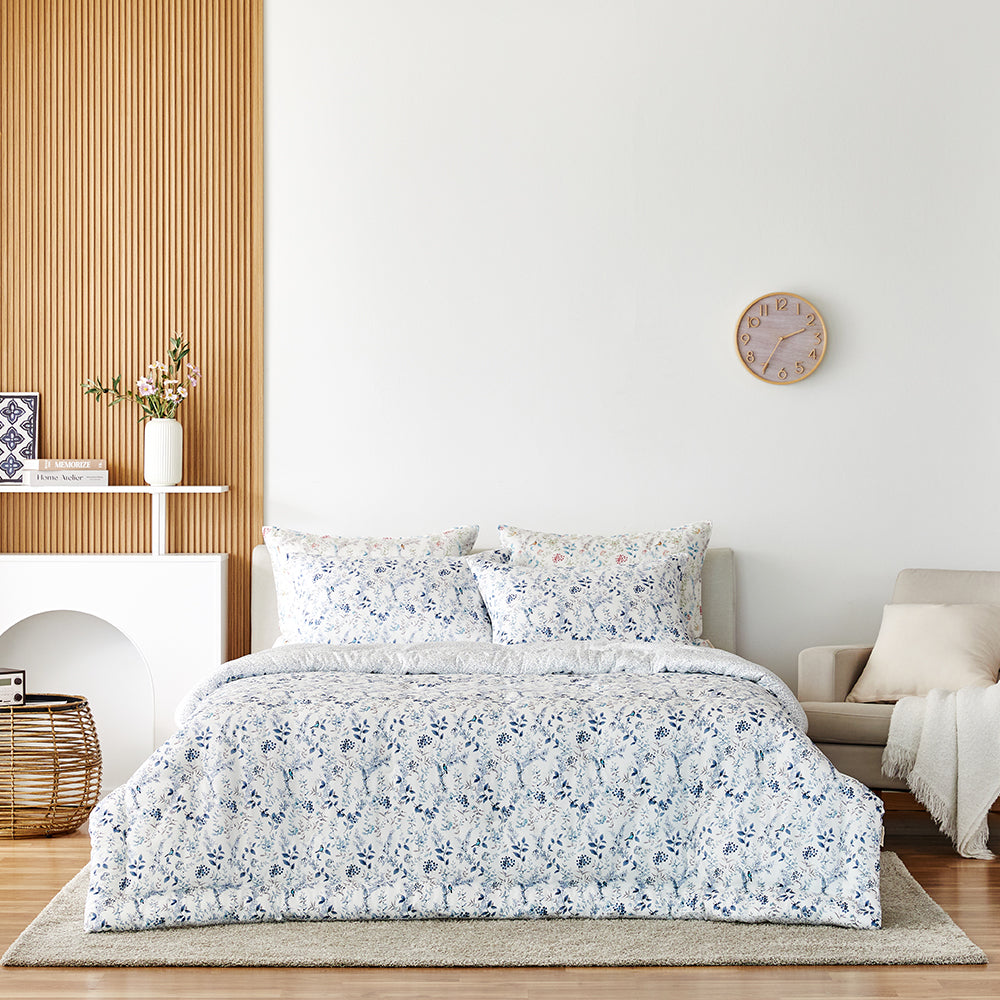 MOC Sally Flower Comforter Set(Winter) - Blue