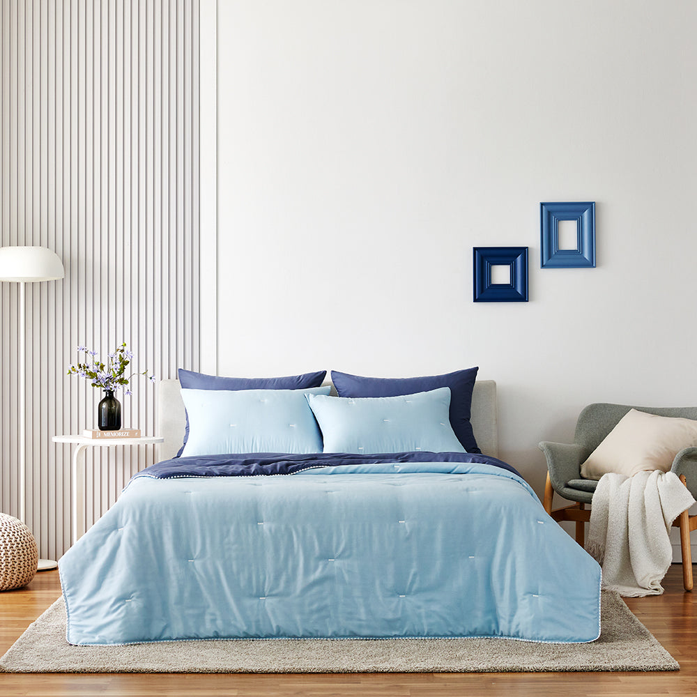 Milky Tencel™ Modal Comforter Set - Blue/Navy