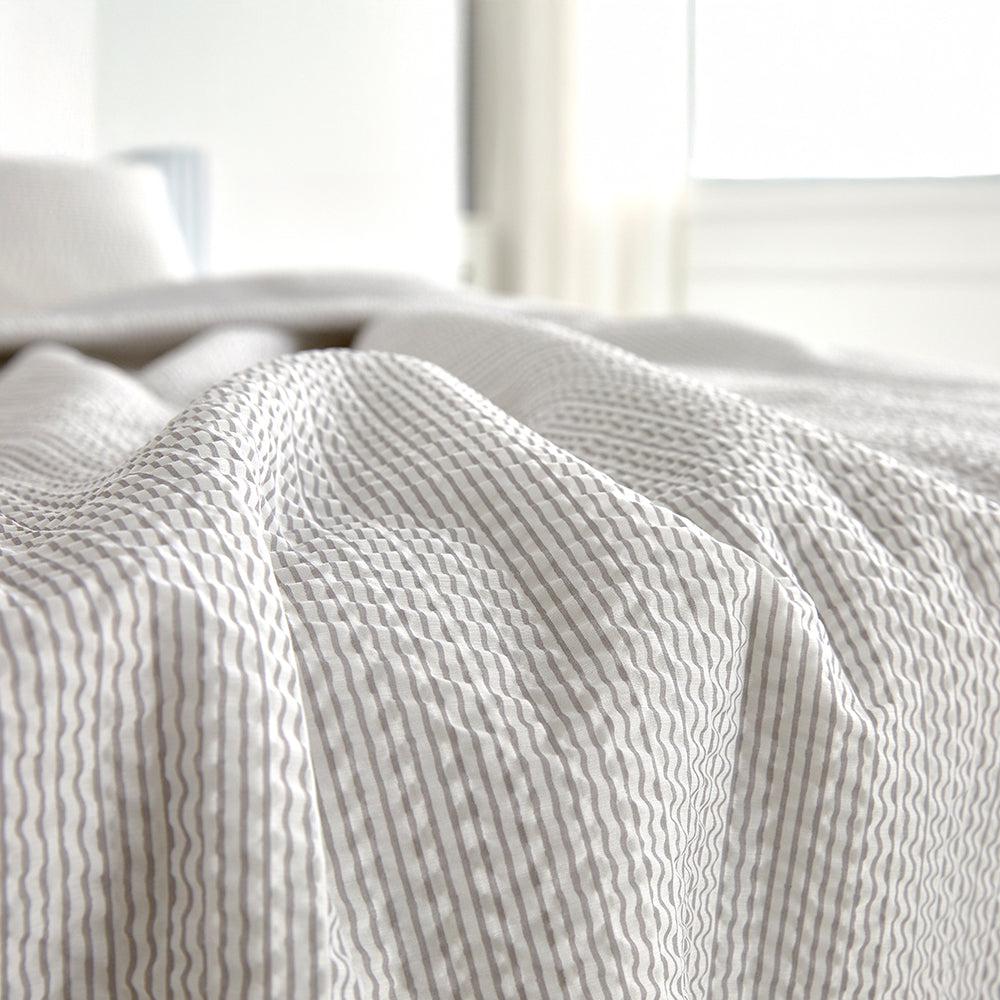 Cool Cool Bamboo Seersucker Comforter Set - Cool Grey