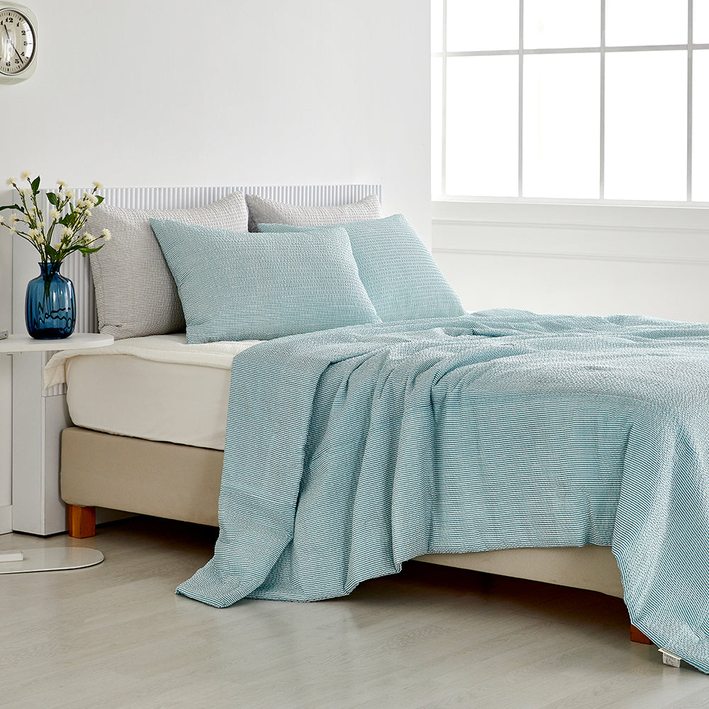 Cool Cool Bamboo Seersucker Comforter Set - Cool Green