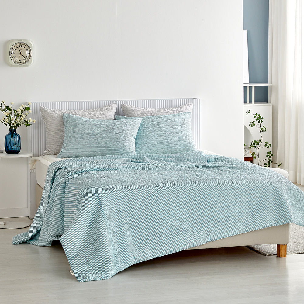 Cool Cool Bamboo Seersucker Comforter Set - Cool Green