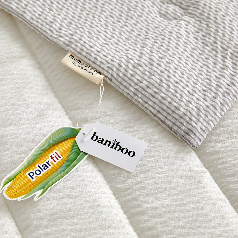 Cool Cool Bamboo Seersucker Comforter Set - Cool Grey