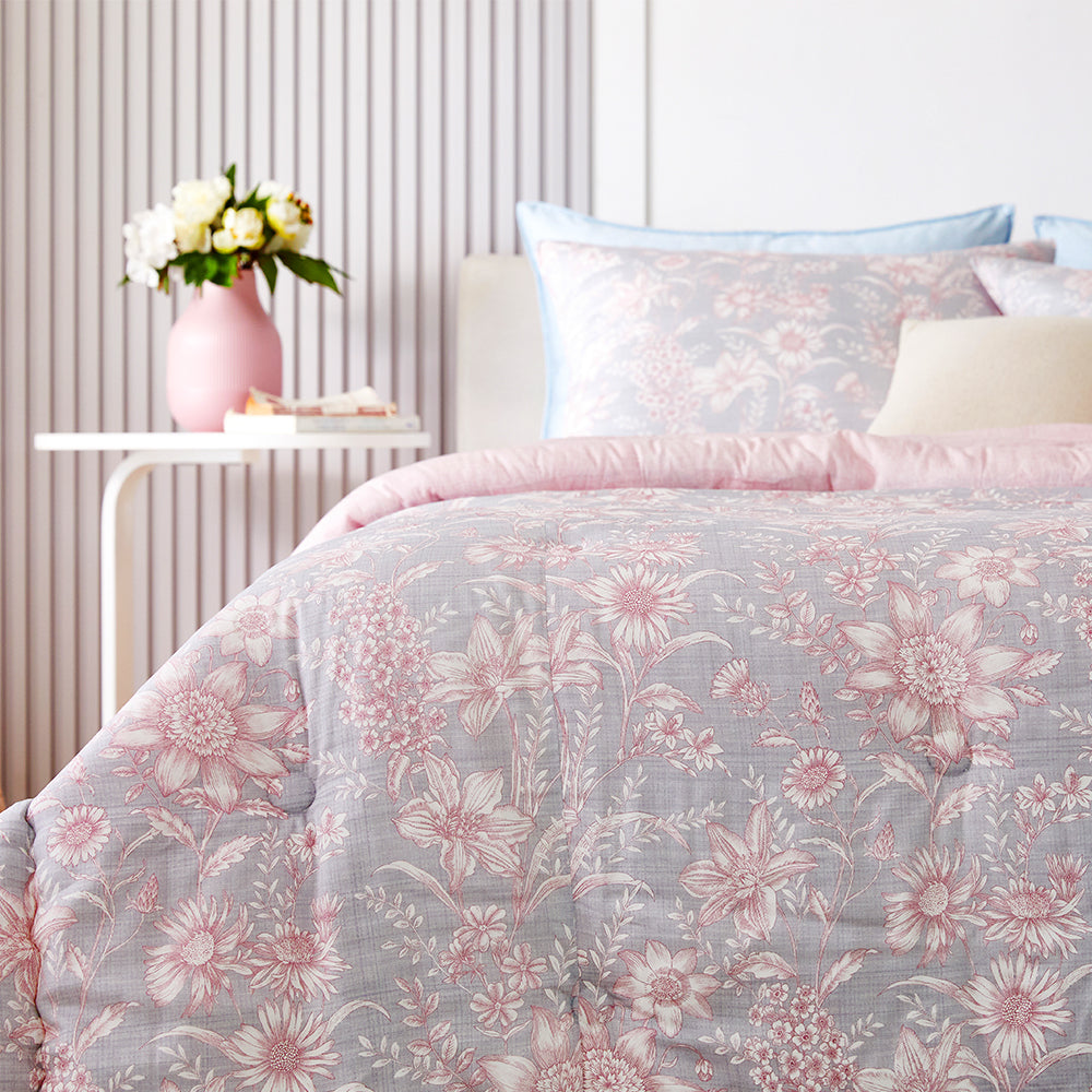 Abigail Hanji Modal Flower Comforter Set(All-Season) - Pink
