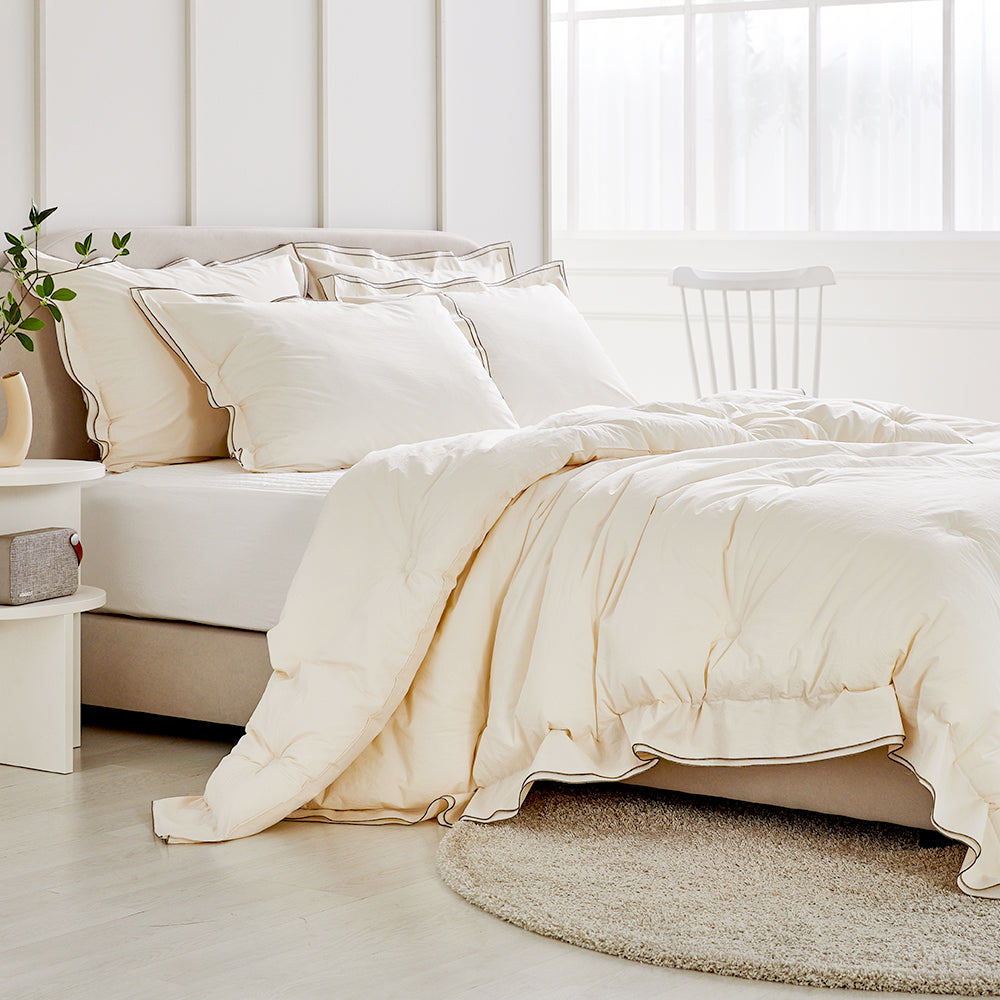 Rosee Ruffle Percale Cotton Comforter Set