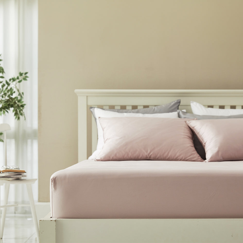 Modal & Egypt Cotton Fitted Bed Sheets in Light Pink