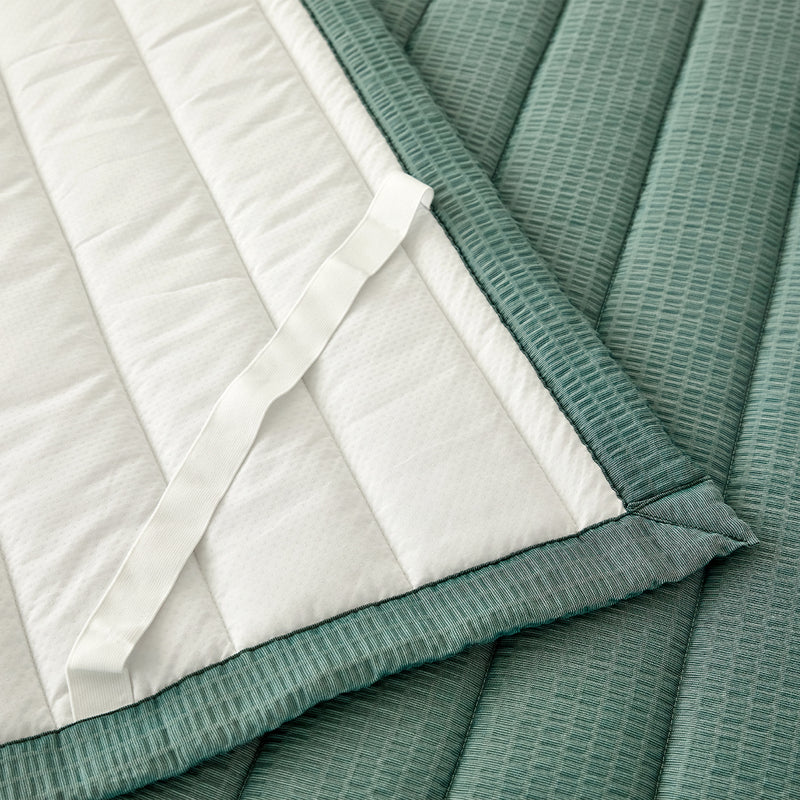 Breeze Bamboo Seersucker Comforter & Pad Set_Summer Green