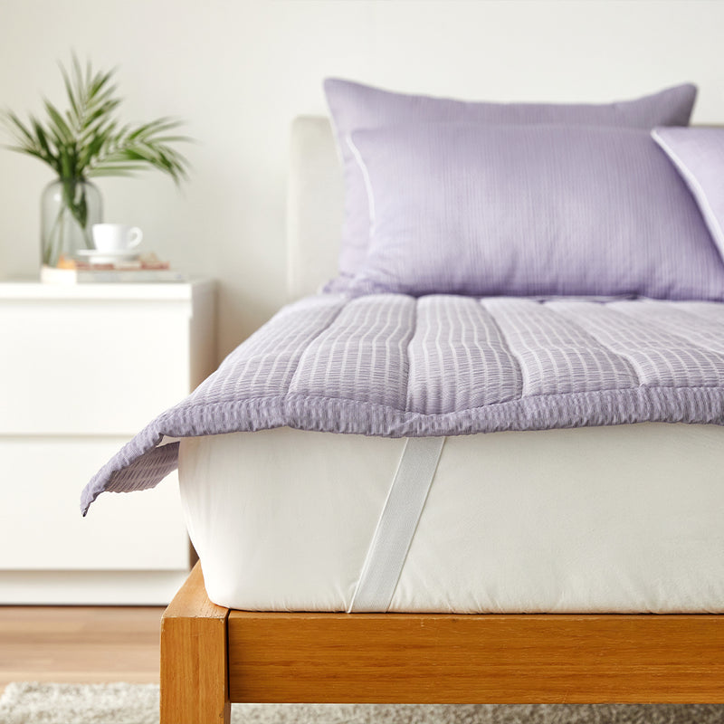 Breeze Bamboo Seersucker Comforter & Pad Set_Taro Purple