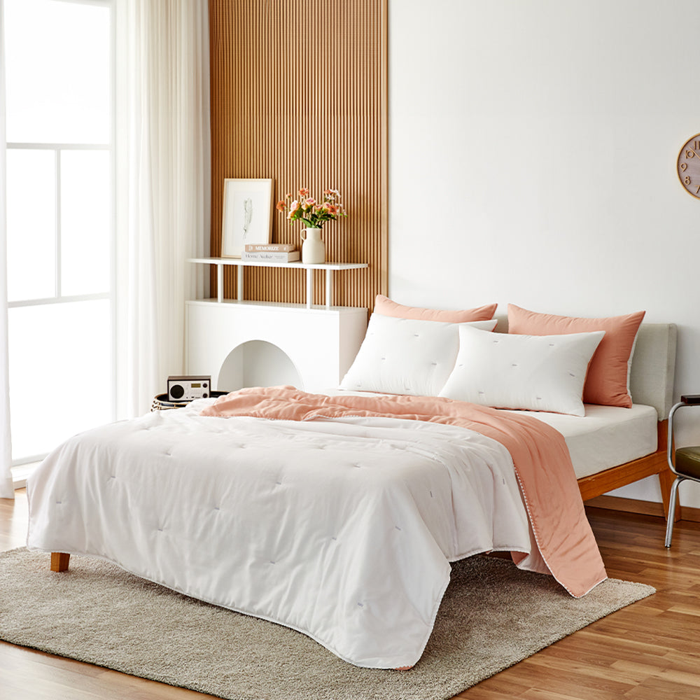 Milky Tencel™ Modal Comforter Set - Orange/White