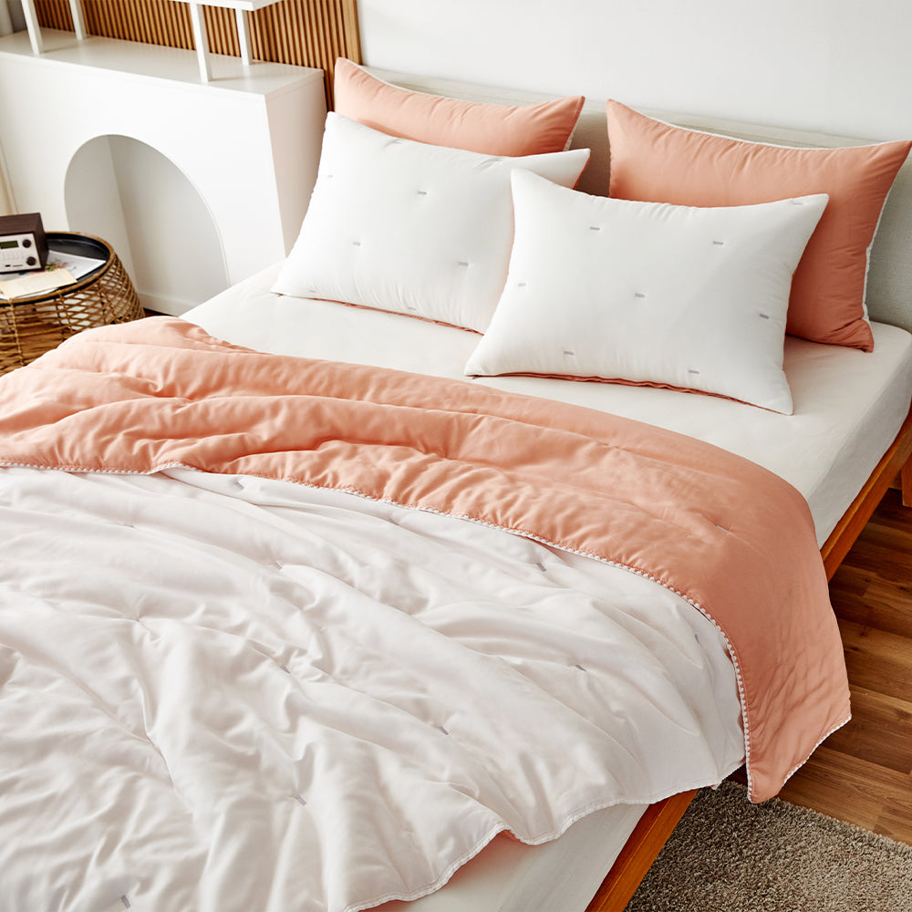Milky Tencel™ Modal Comforter Set - Orange/White