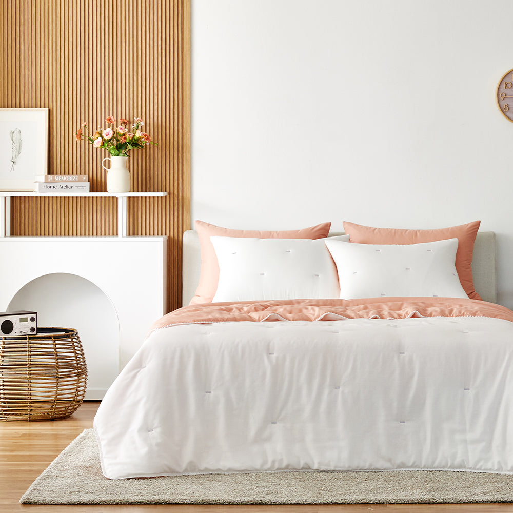 Milky Tencel™ Modal Comforter Set - Orange/White