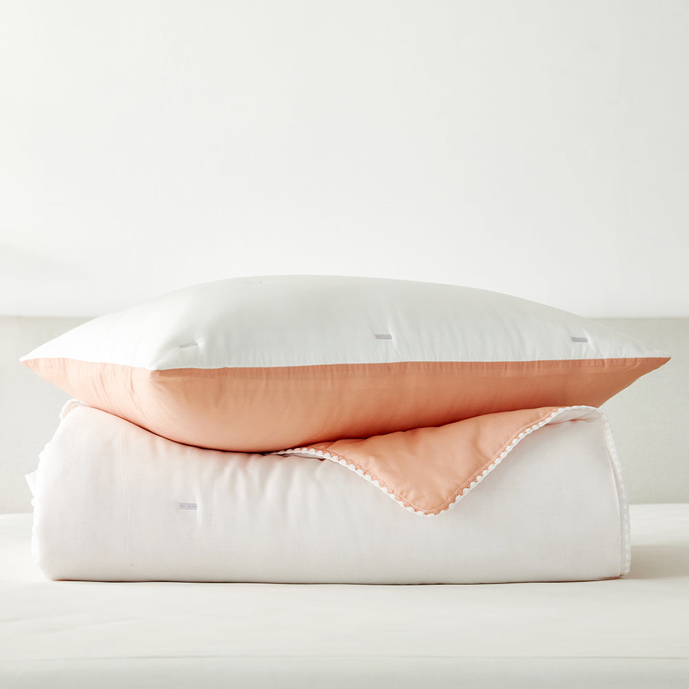 Milky Tencel™ Modal Comforter Set - Orange/White