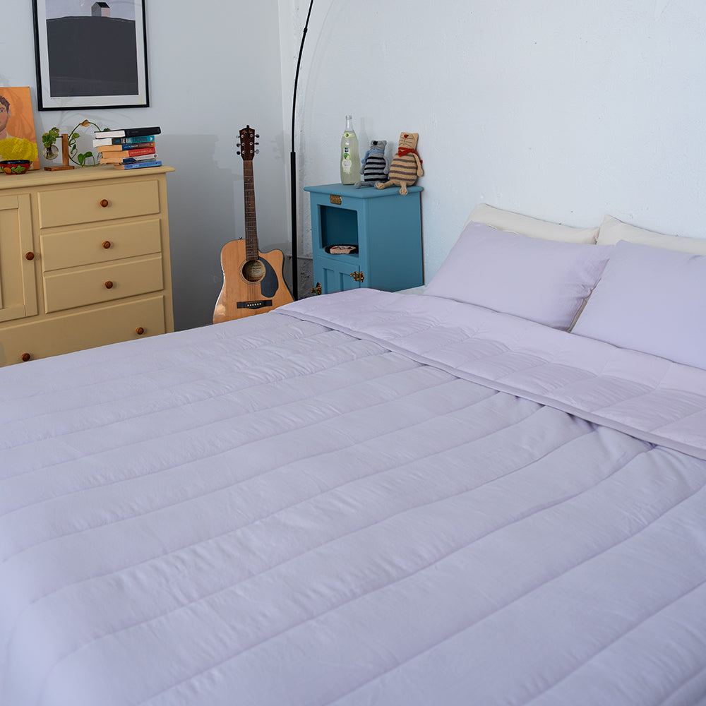 Semi-Microfiber Marshmallow Comforter - Violet & Violet/Cream