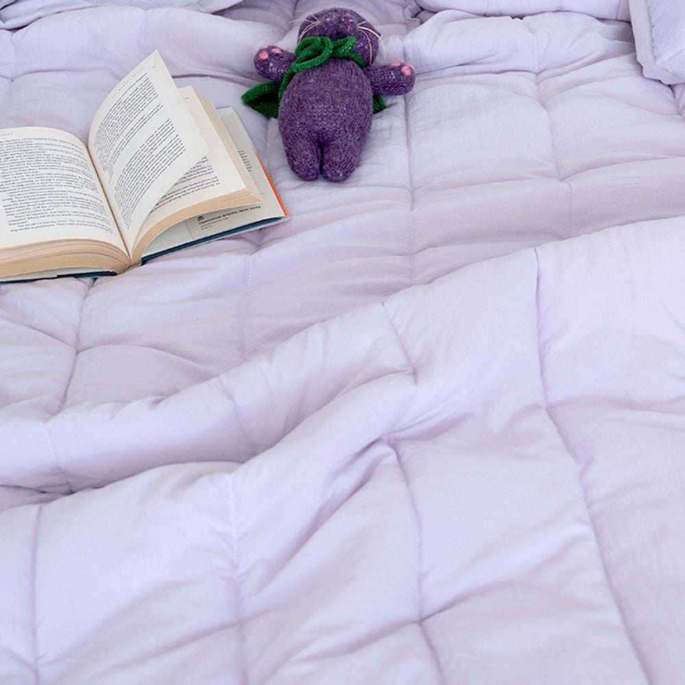 Semi-Microfiber Marshmallow Comforter - Violet & Violet/Cream
