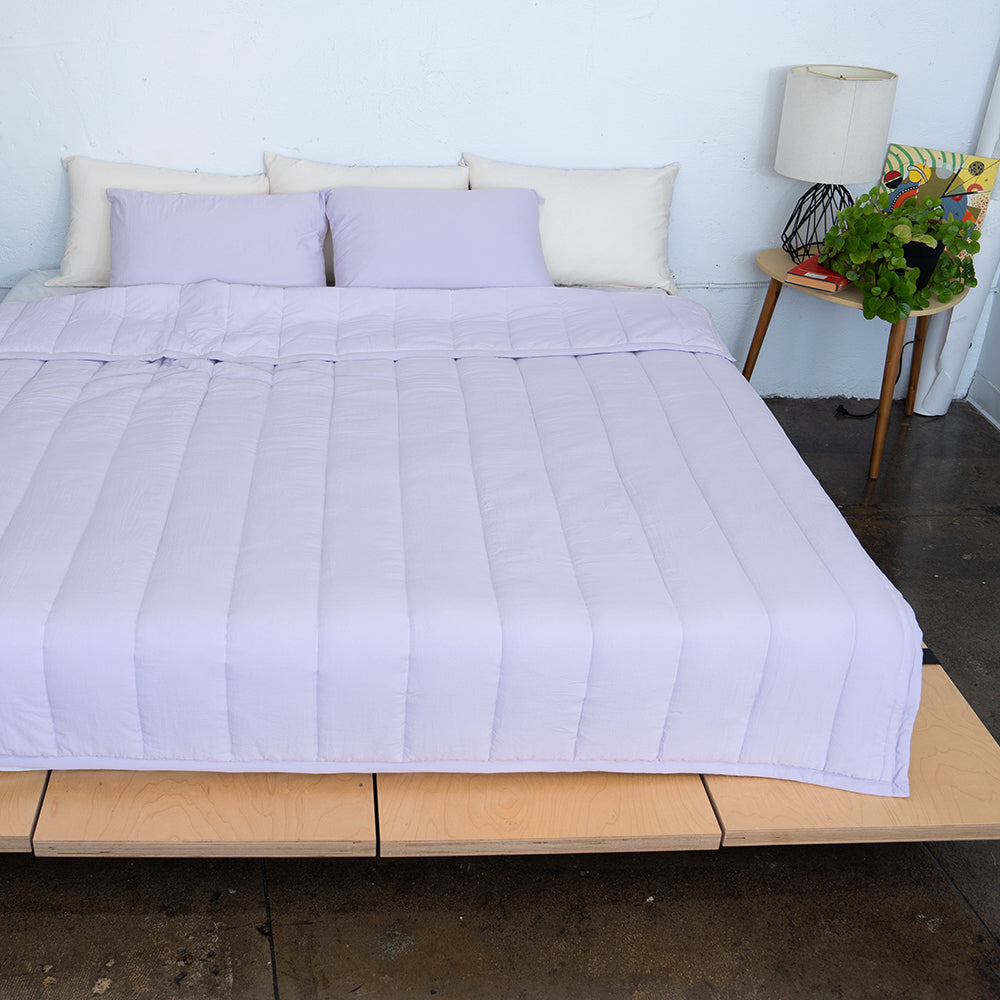 Semi-Microfiber Marshmallow Comforter - Violet & Violet/Cream