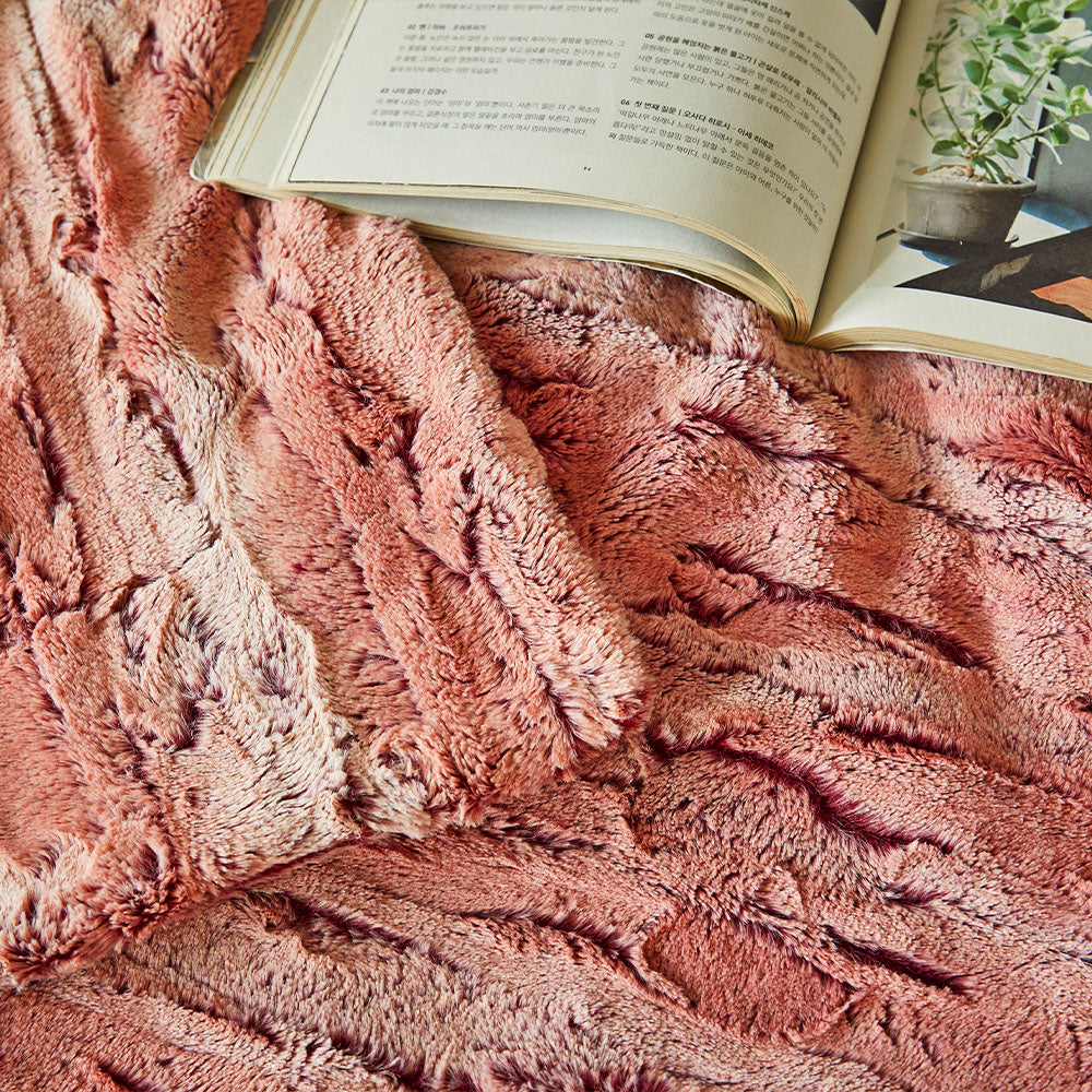 Premium Faux Fur Minky Blanket - Dusty Rose