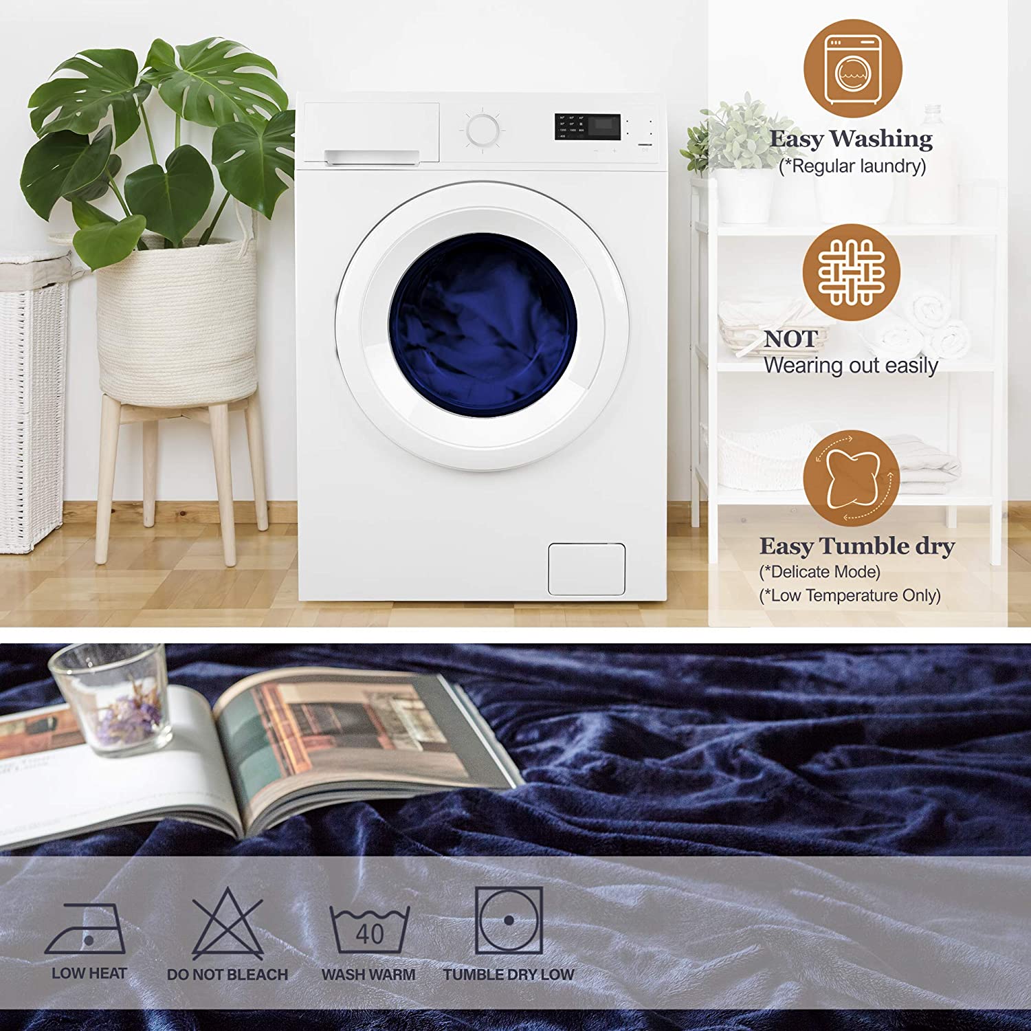 Premium Microfiber Fleece Blanket - Navy