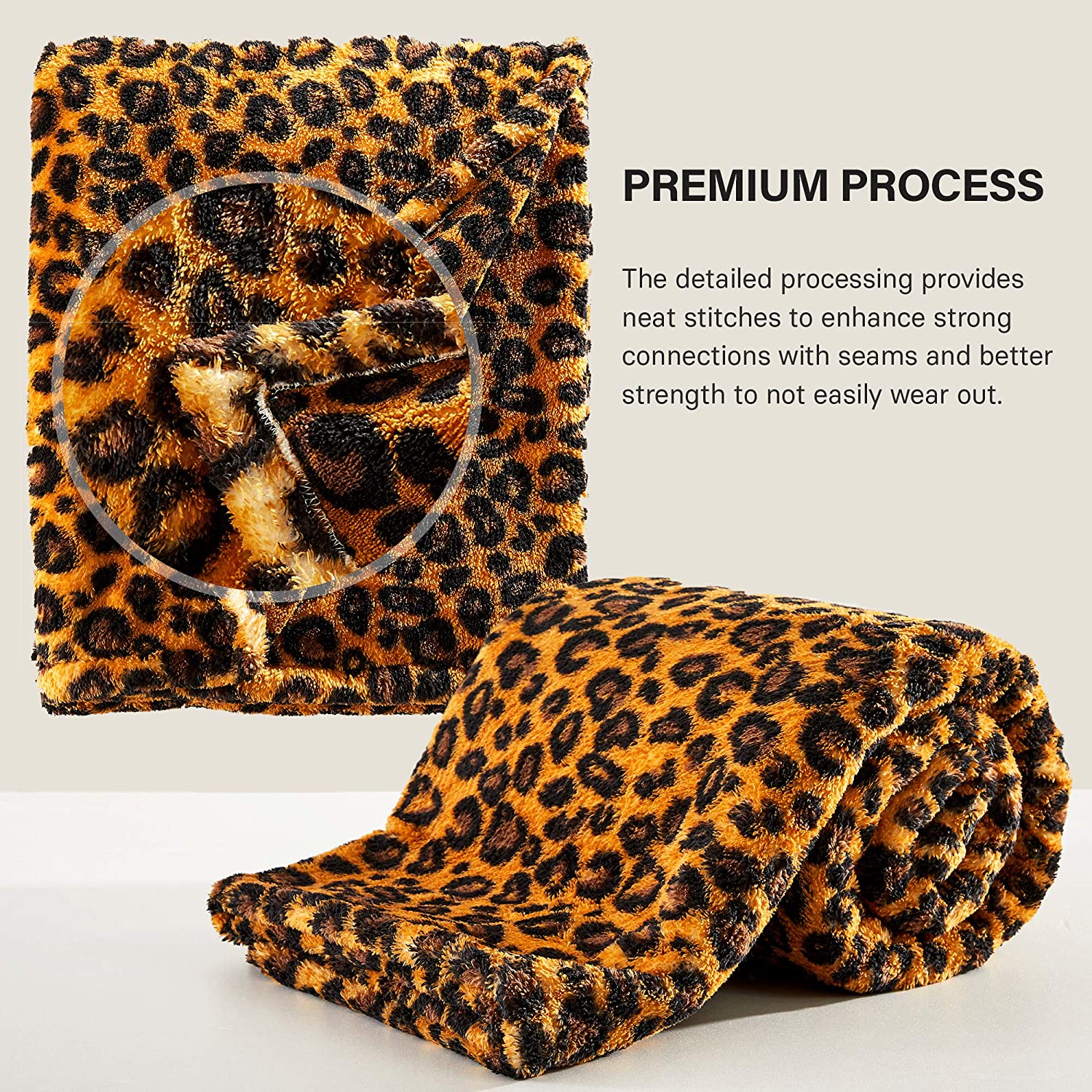 Leopard Sherpa Throw Blanket - Yellow & Black