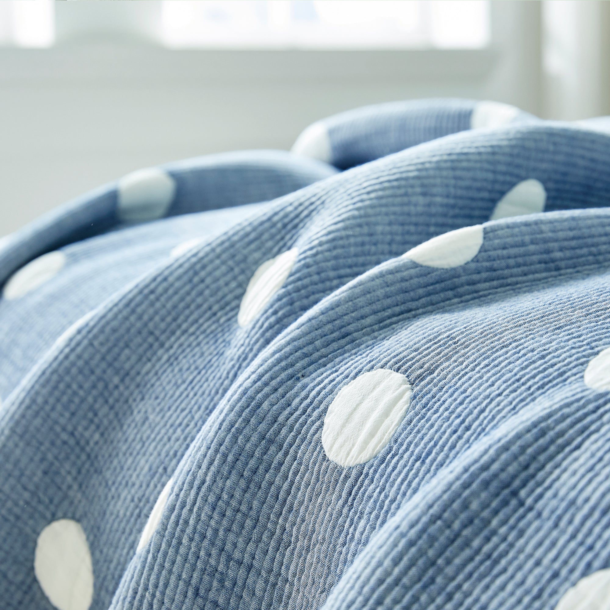 Triple Layer Modal Blanket in Blue & Polka Dot