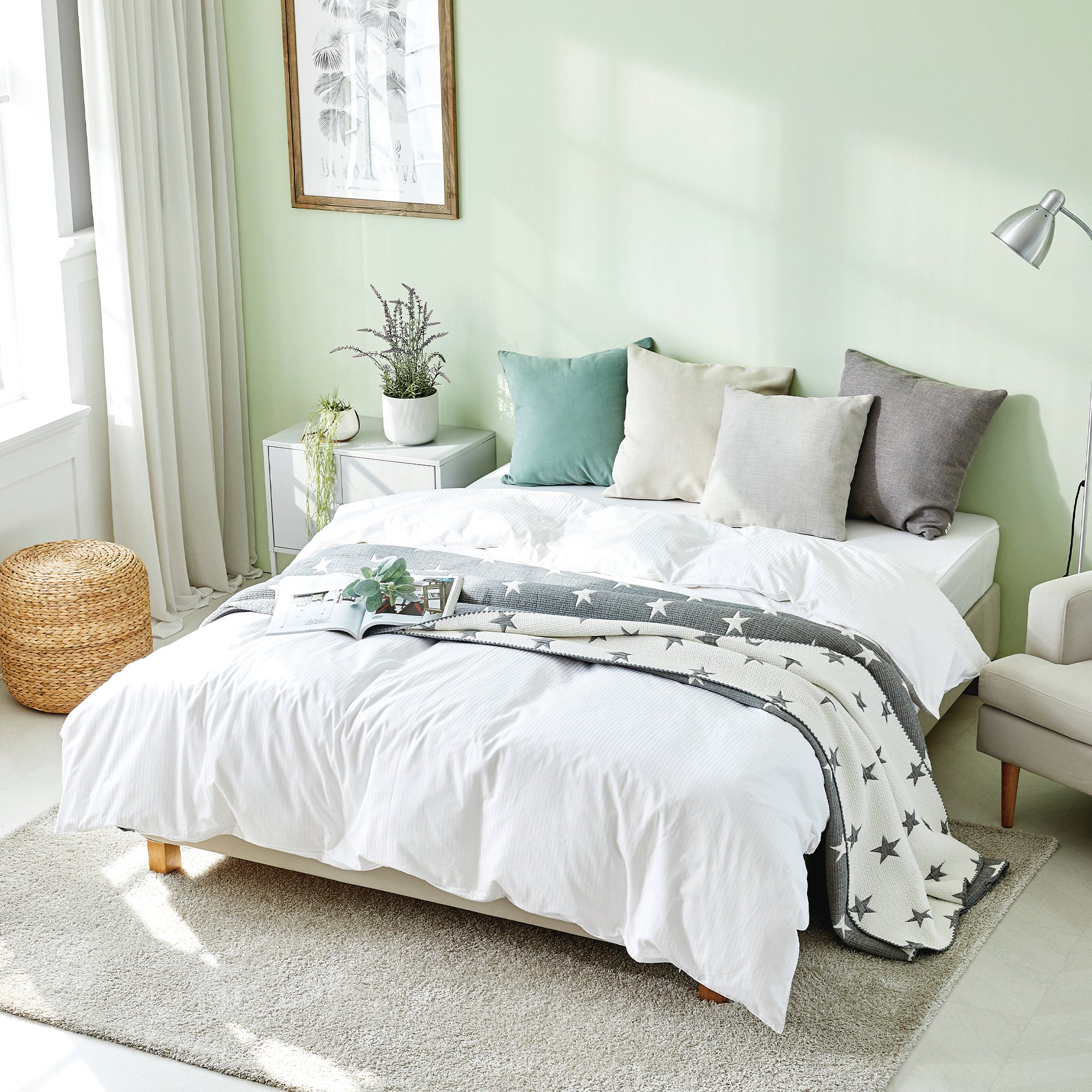 Triple Layer Modal Blanket in Grey & Star