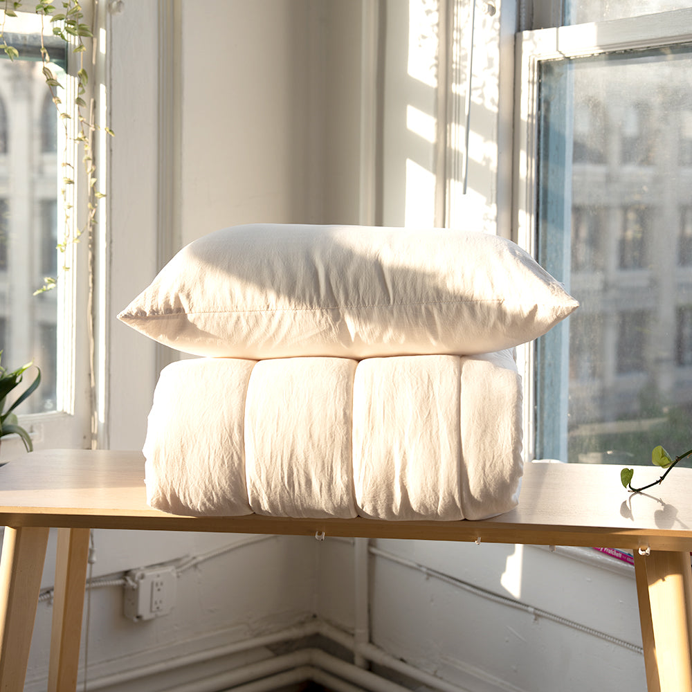 Semi-Microfiber Marshmallow Comforter - Cream