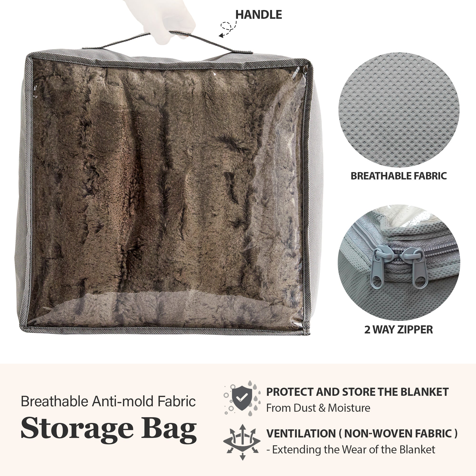 Premium Faux Fur Minky Blanket - Dark Brown