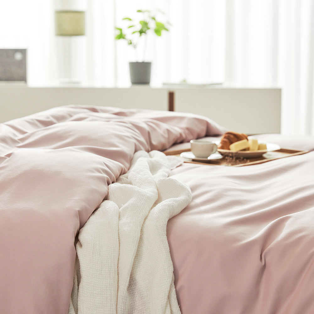 Modal & Egypt Cotton Duvet Cover Set in Light Pink