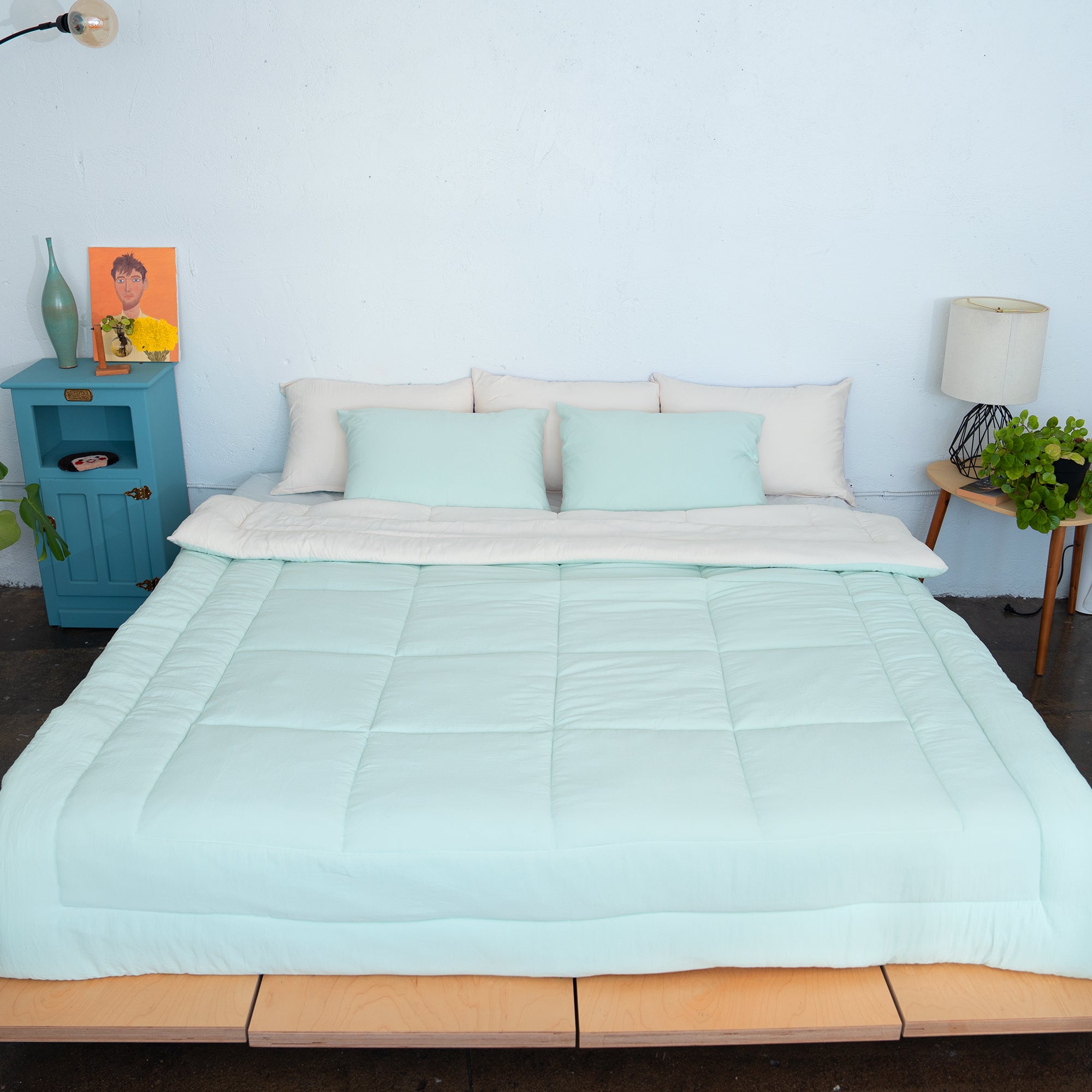 Semi-Microfiber Cloud Comforter - Mint