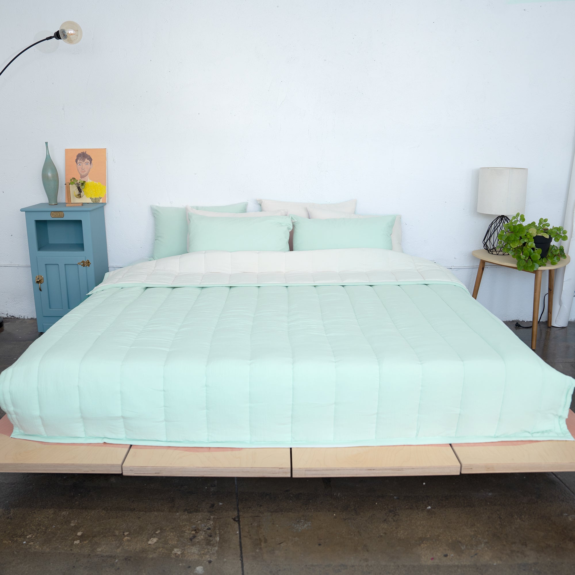 Semi-Microfiber Marshmallow Comforter - Mint