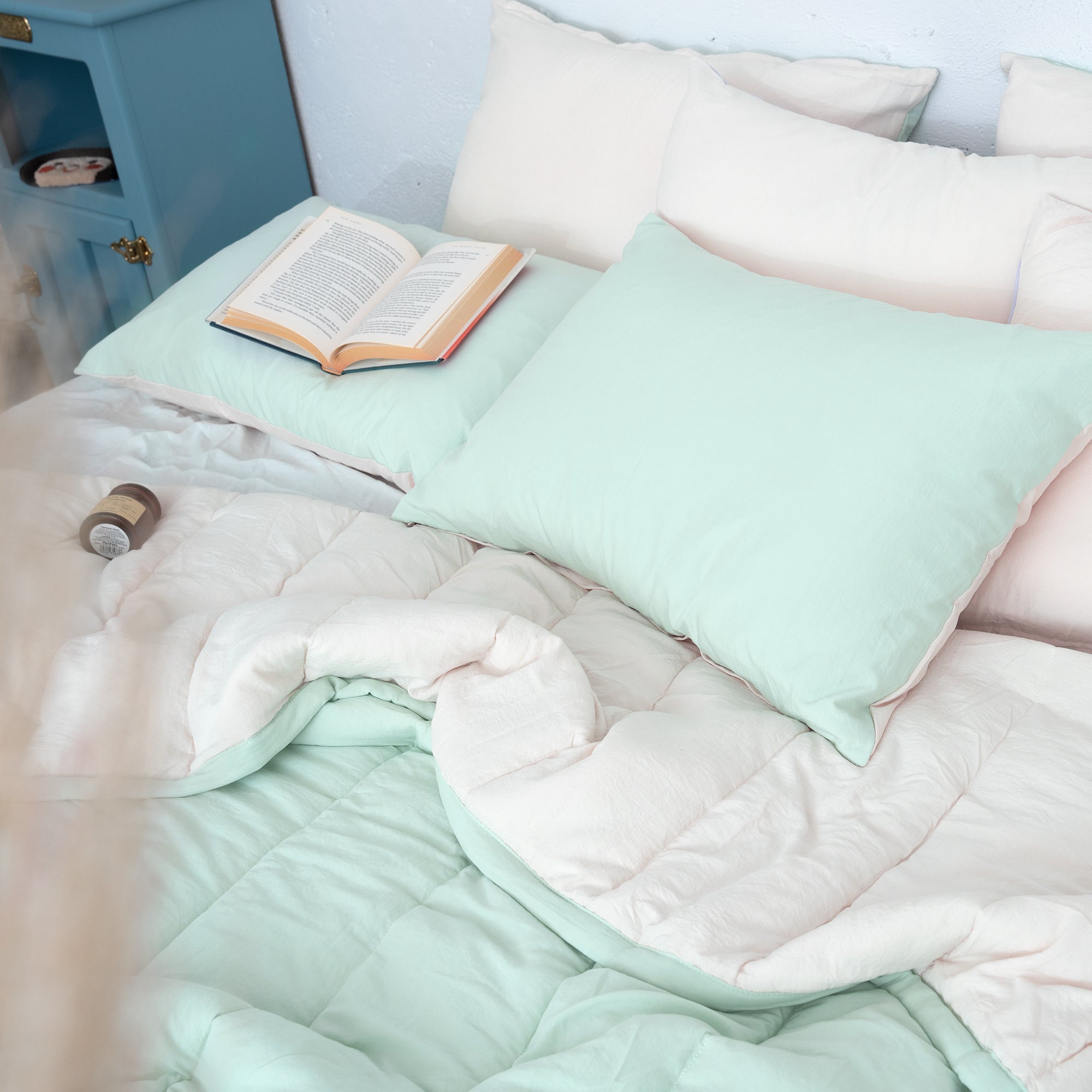 Semi-Microfiber Marshmallow Comforter - Mint