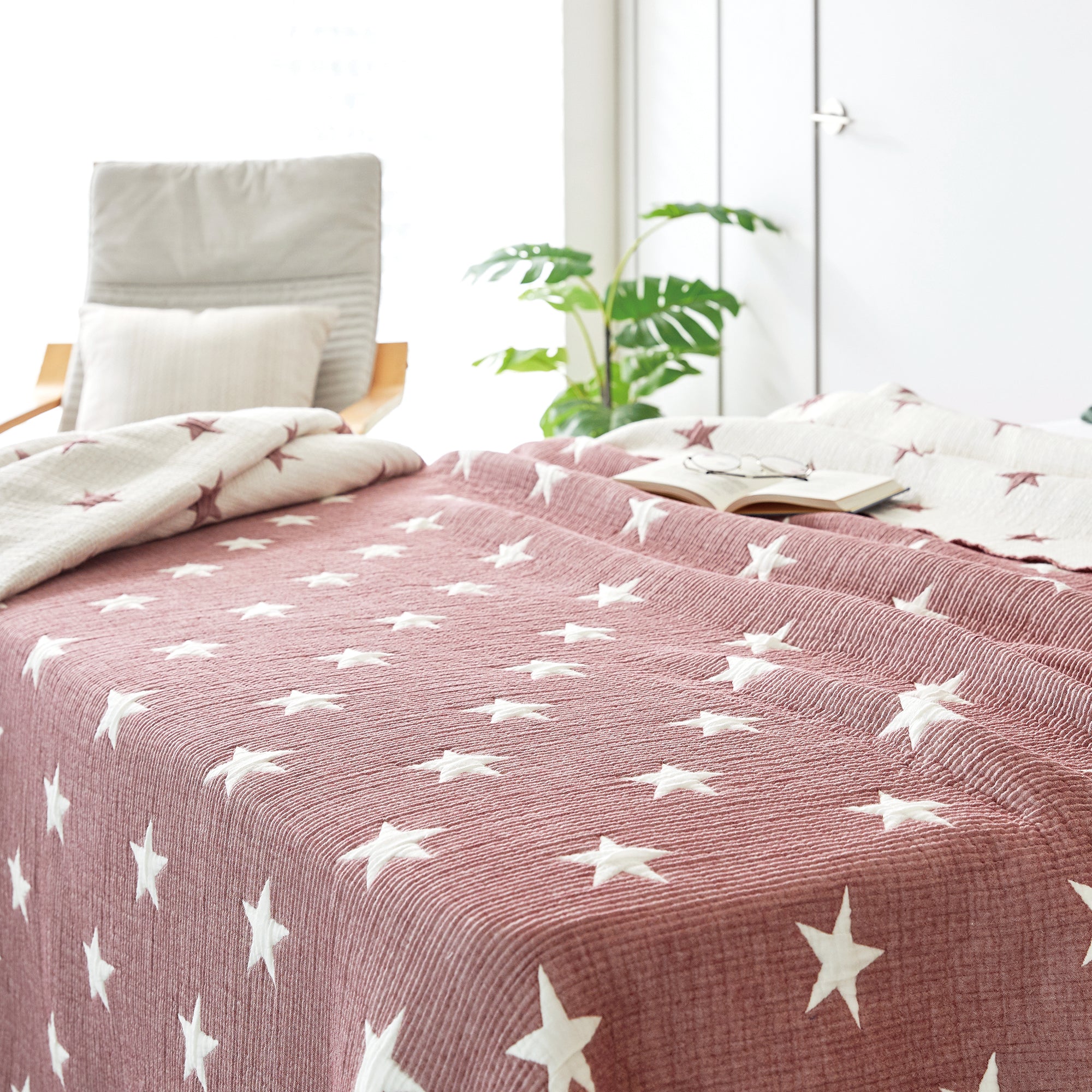 Triple Layer Modal Blanket in Pink & Star