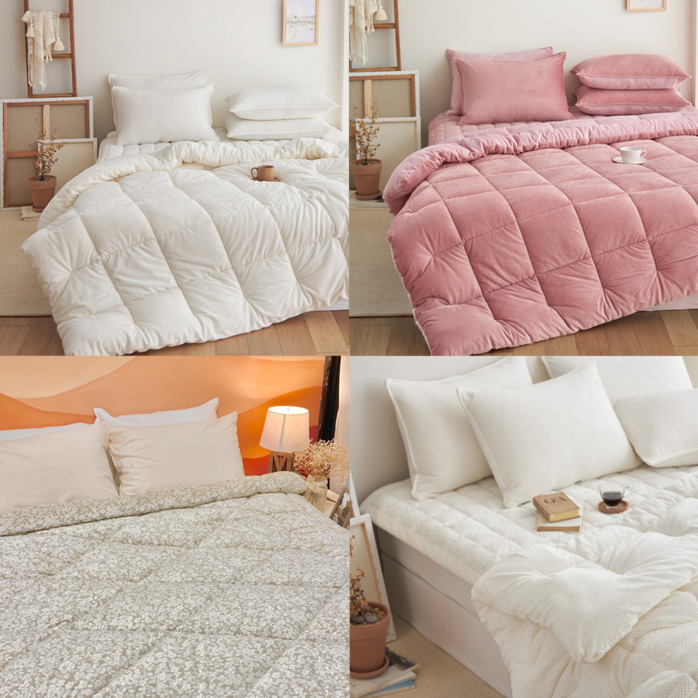 Solid & Flower Microfiber Comforter Set