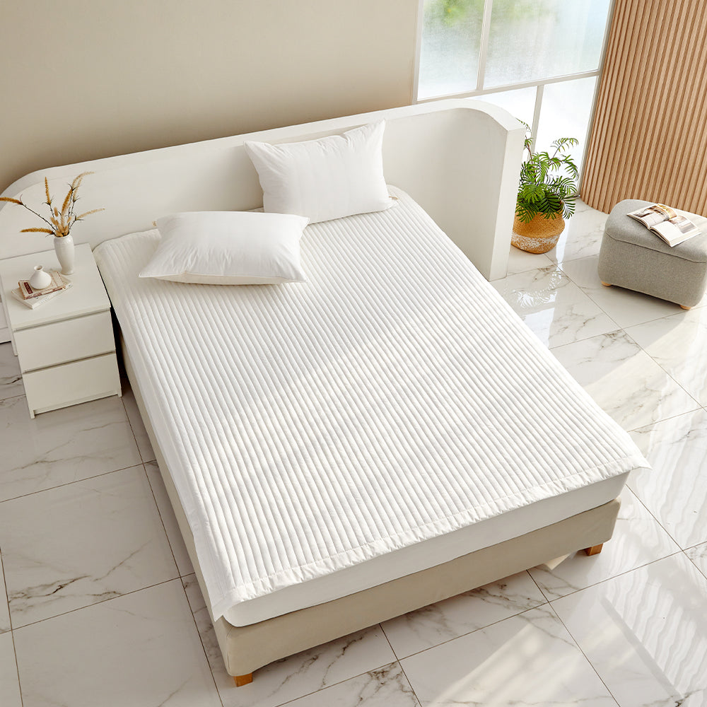 [4st Restocked] Percale High-Dense Pure Cotton Banding Mattress Pad