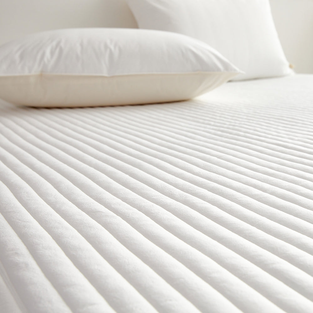 [4st Restocked] Percale High-Dense Pure Cotton Banding Mattress Pad