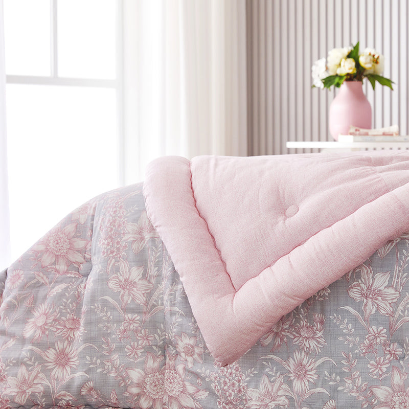 Abigail Hanji Modal Flower Comforter Set - Pink